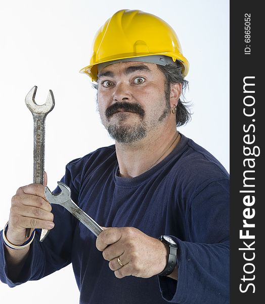 Figure of a worker and strong man