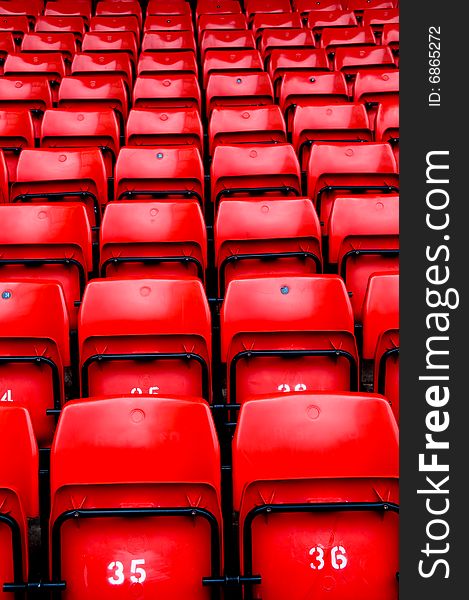 Bright Red Stadium Seats