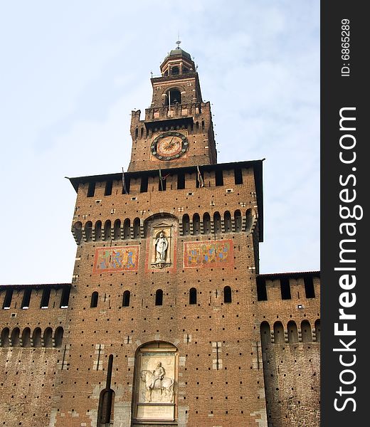 View of a beautiful castle in Milan, Italy. View of a beautiful castle in Milan, Italy