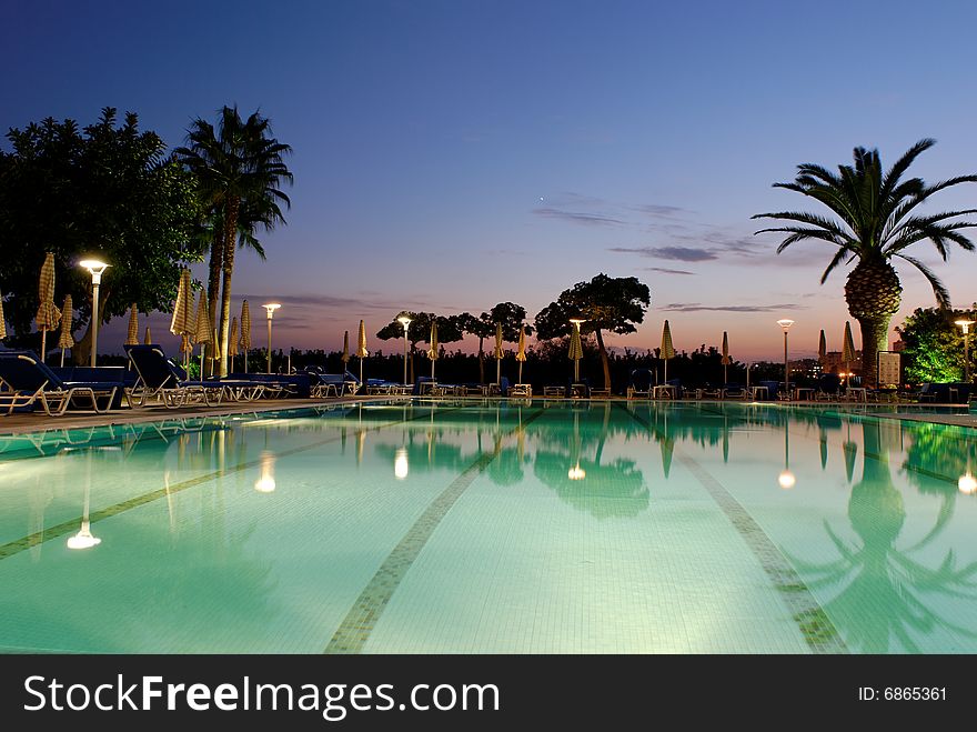 Swimming Pool & Sunset