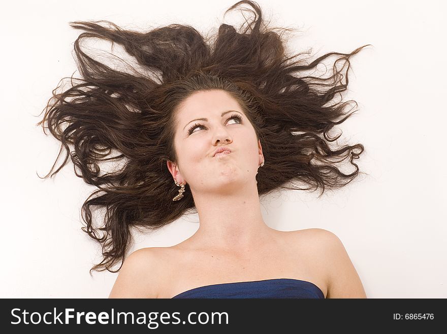 Attractive woman with shaped hair. Attractive woman with shaped hair
