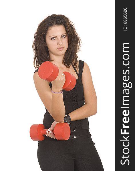 An attractive woman doing exercise