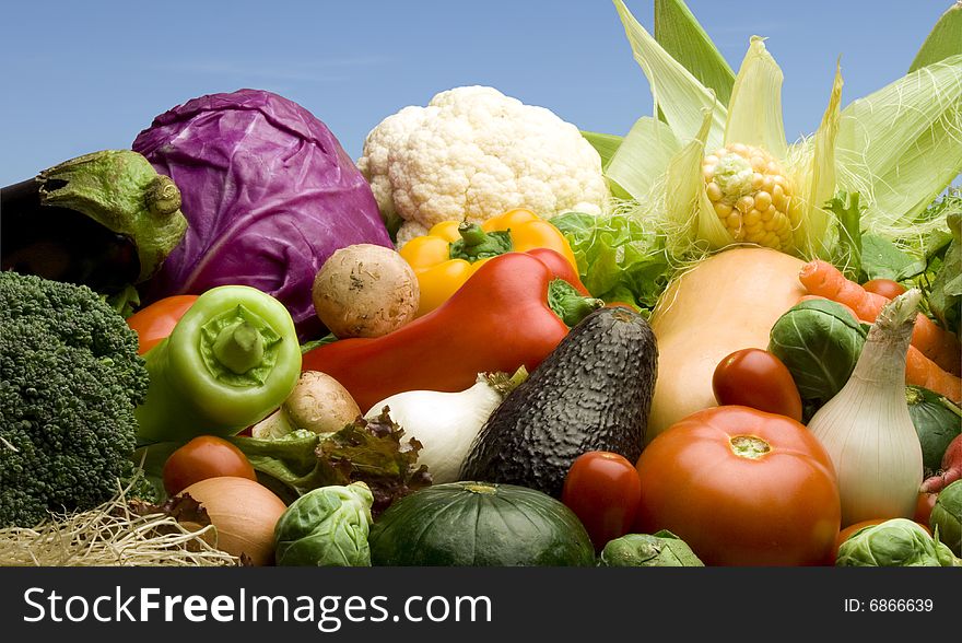 Vegetables assortment. All in focus. Vegetables assortment. All in focus.