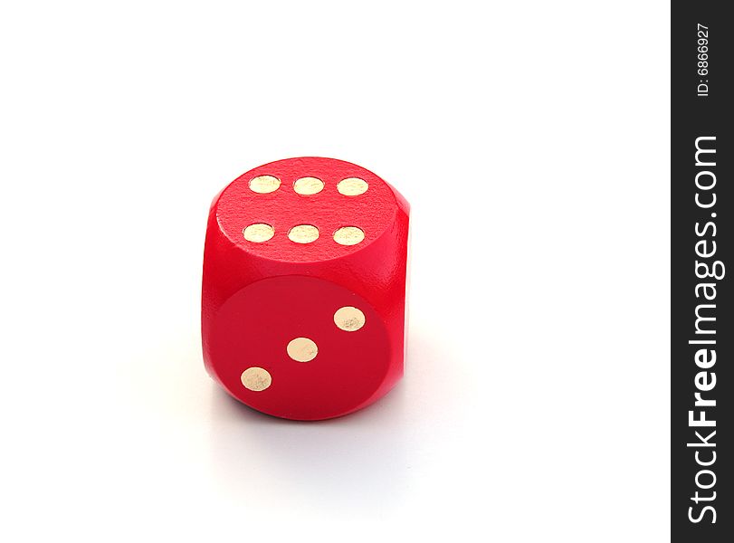 Shot of a single dice on a white background