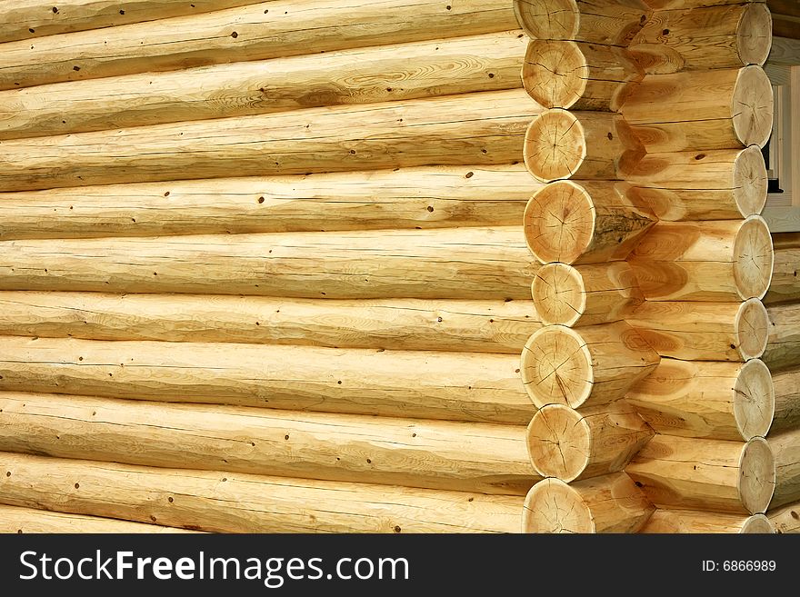 Natural background of pine balk wall joints. Natural background of pine balk wall joints