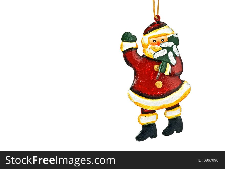 Santa Claus with Xmas Tree decoration figurine