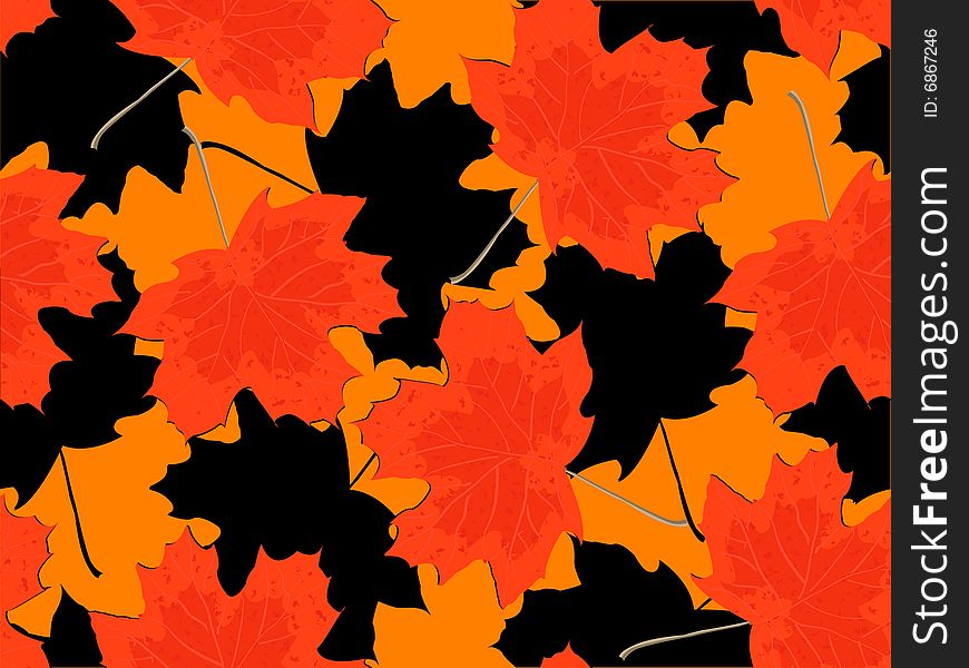 Seamless pattern - autumn falling maple leaves in a vector. Seamless pattern - autumn falling maple leaves in a vector