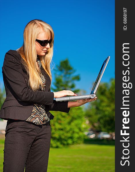 Businesswoman Working On Laptop