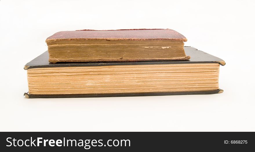 Stack of old books, isolated on white. Stack of old books, isolated on white.