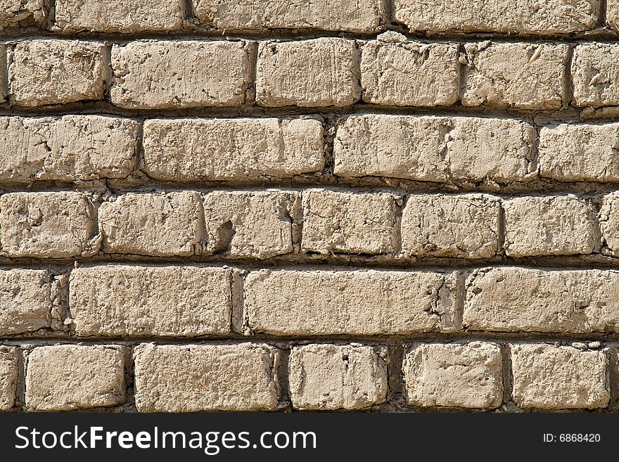 Texture of brick wall close-up