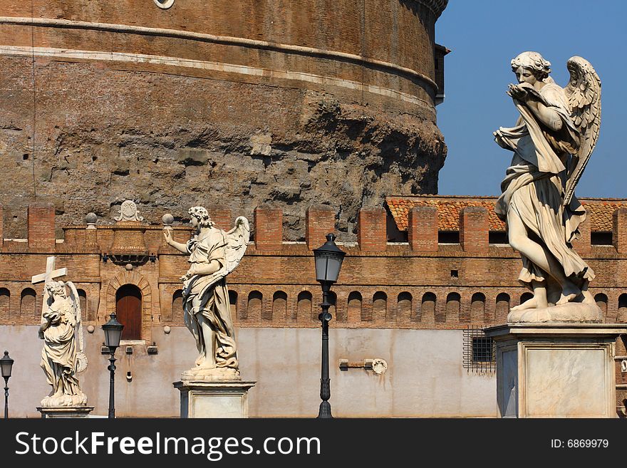Sculpture on Sant Angelo bridge in Rome