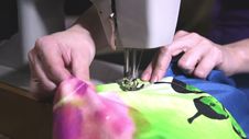 Woman S Hands Sewing On The Sewing Machine Royalty Free Stock Photos Woman S Hands Sewing On The Sewing Machine Royalty Free Stock Photos