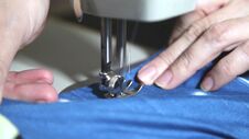 Woman S Hands Sewing On The Sewing Machine Stock Image Woman S Hands Sewing On The Sewing Machine Stock Image
