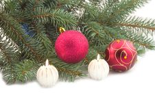 Burning Candles With New Year S Spheres Stock Photos Burning Candles With New Year S Spheres Stock Photos