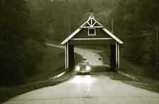 Covered Bridge In Black And White Royalty Free Stock Photos Covered Bridge In Black And White Royalty Free Stock Photos