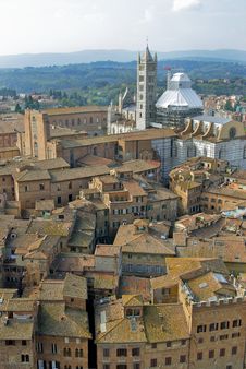 A View Of Baptistry Trought The Mangia S Tower Stock Images A View Of Baptistry Trought The Mangia S Tower Stock Images