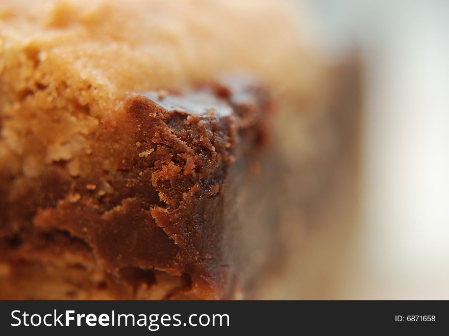 Detail of a sweet canadian oat fudge cookie