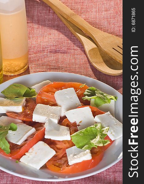 A fresh salad isolated over white background