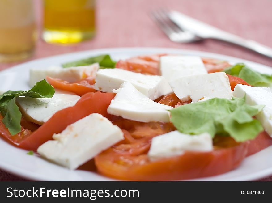 A fresh salad isolated over white background