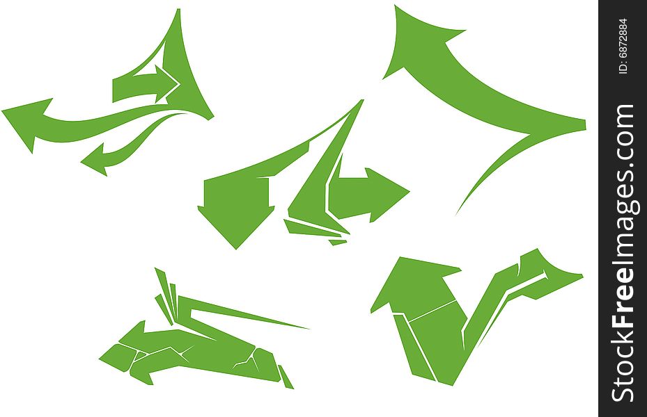 Set Of Green Arrows