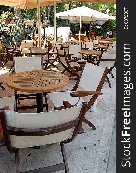 Chairs & tables of restaurant. Location: Limassol, Cyprus (DSC_4336_DxO_raw)