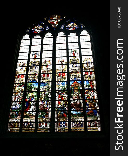 A shot of a stained glass in a church