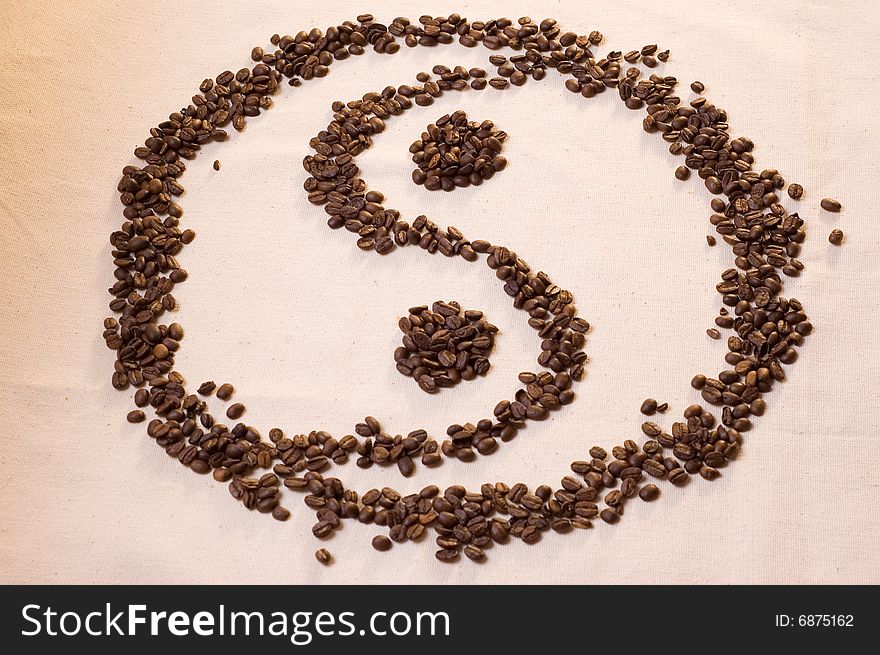 Yin Yang Symbol From Coffee Beans