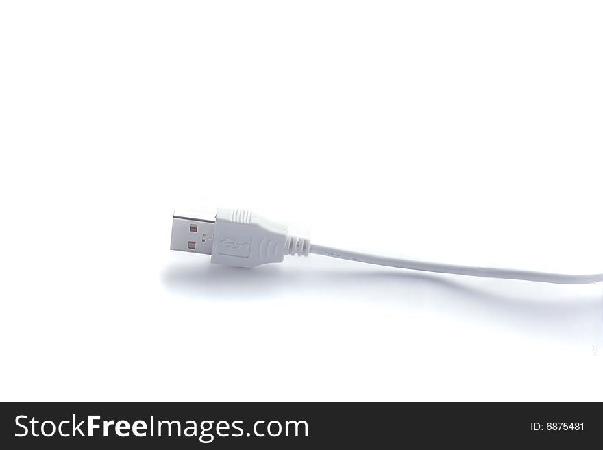 Cable USB on white background