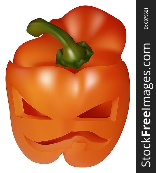 The Funny helloween orange pumpkin with face