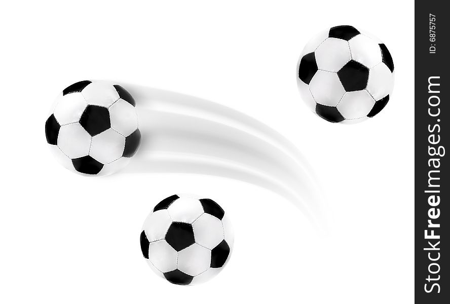 Football soccer ball on white