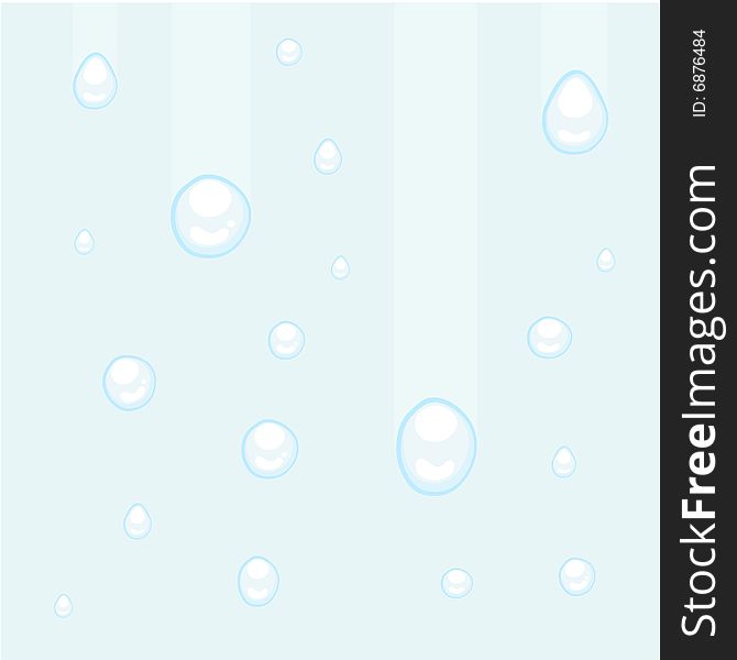 Simple illustration for water drops on glass. Simple illustration for water drops on glass