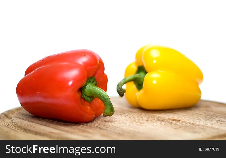 Cooking, ripe, sweet, red & yellow peppers. Cooking, ripe, sweet, red & yellow peppers
