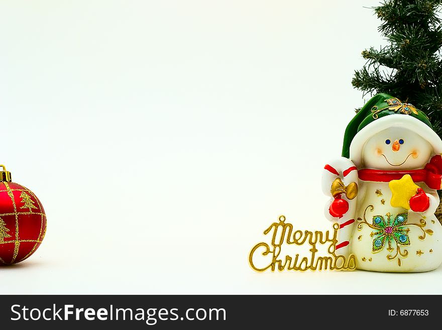 Cristmas card with snowman and cristmas-tree. Cristmas card with snowman and cristmas-tree