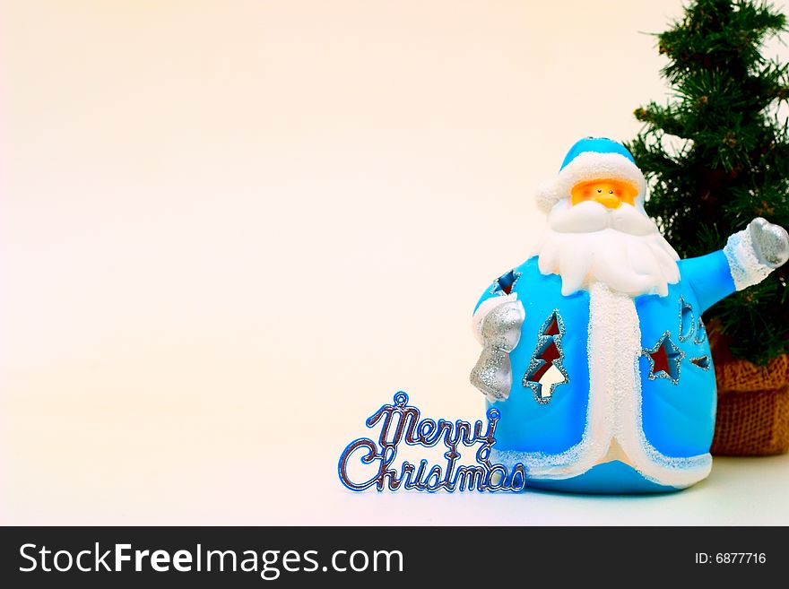 Cristmas card with snowman and cristmas-tree. Cristmas card with snowman and cristmas-tree