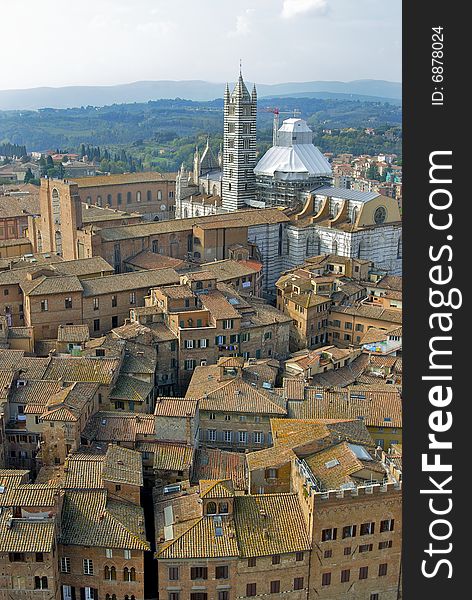 A landscape of one of the most important place in Italy: the baptistry of Siena. A landscape of one of the most important place in Italy: the baptistry of Siena