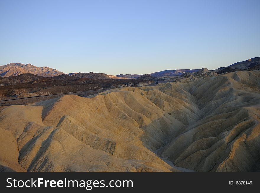 Sun Set Over The Mountains Around Death Valley