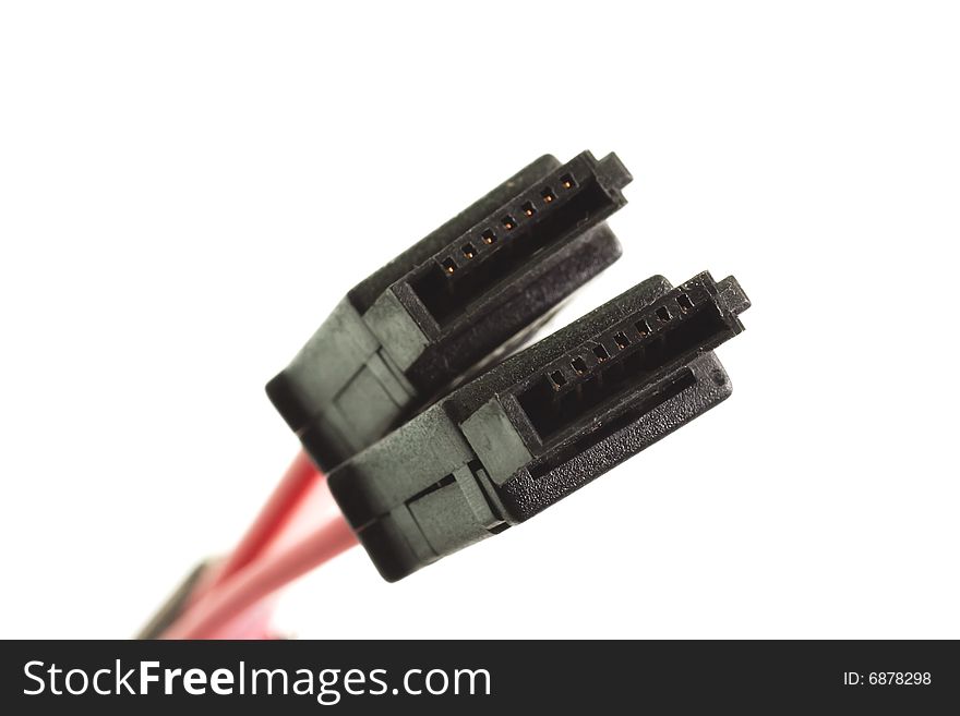 S-ata computer cable on bright background