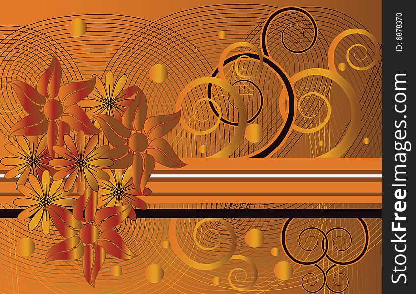 Autumn Colors are Featured in an Abstract Floral Illustration. Autumn Colors are Featured in an Abstract Floral Illustration.