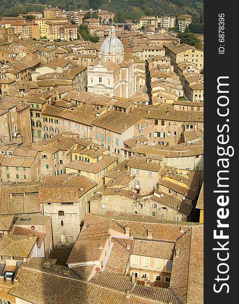 A landscape of one of the most important place in Italy from the Mangia's Tower. A landscape of one of the most important place in Italy from the Mangia's Tower