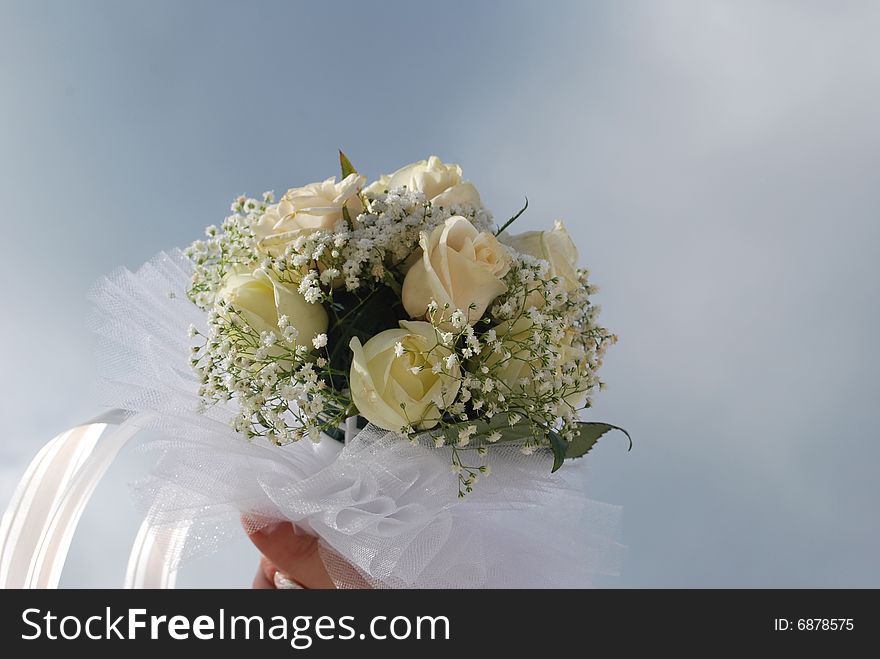 Wedding bouquet in the hand