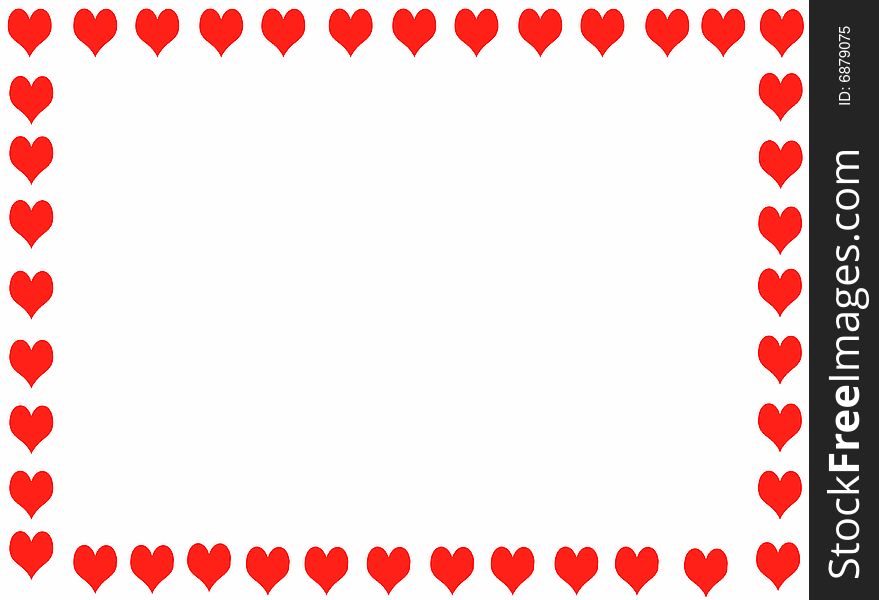 Frame from red hearts, Valentines background. Frame from red hearts, Valentines background