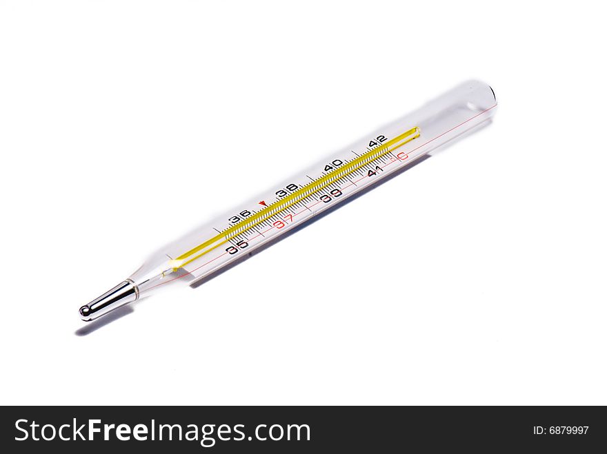 Medical thermometer on the white isolated background