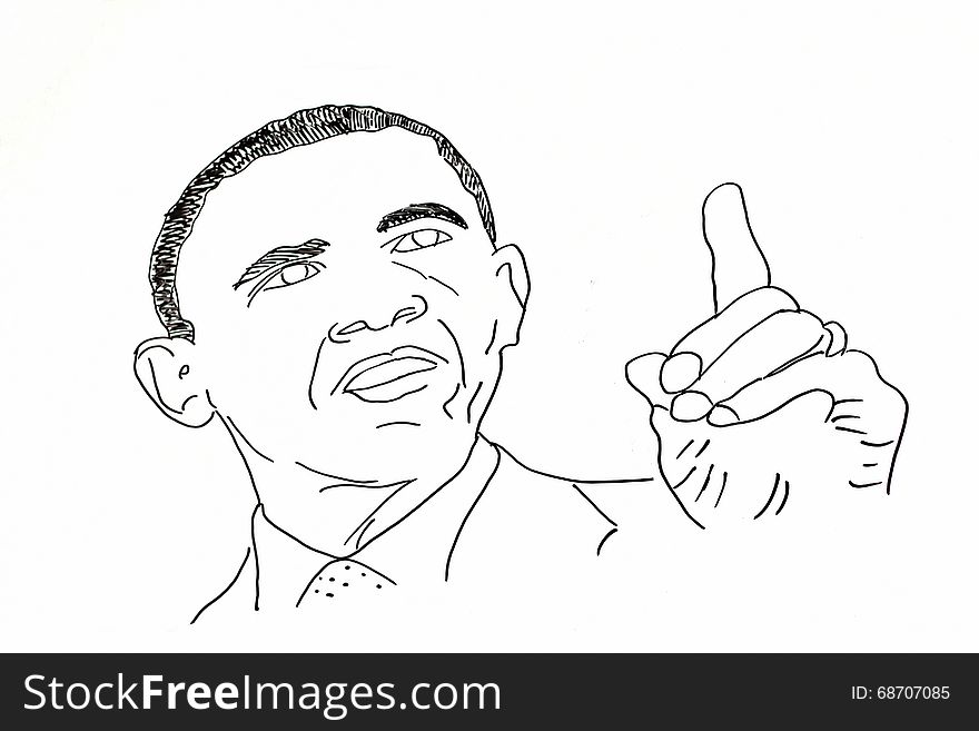 A drawing of President Obama