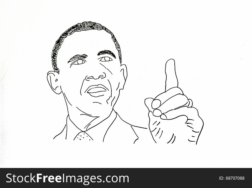 A drawing of President Obama