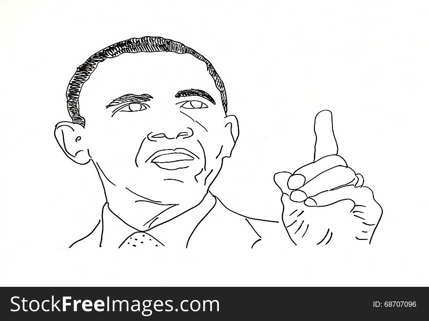 A drawing of President Obama