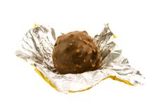 Chocolate Ball With Huzelnuts Royalty Free Stock Photography