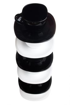 Tower From Six Coffee Cups And Saucers Royalty Free Stock Photos Tower From Six Coffee Cups And Saucers Royalty Free Stock Photos