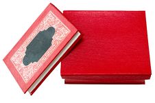 Red Cover Book With Golden Ornament In Red Box. Stock Images Red Cover Book With Golden Ornament In Red Box. Stock Images