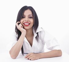 Girl Talking On The Cell Phone Stock Images Girl Talking On The Cell Phone Stock Images