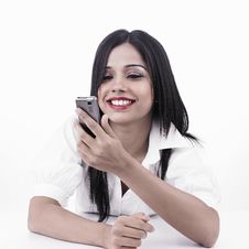 Girl Looking At Her Cell Phone Royalty Free Stock Photo Girl Looking At Her Cell Phone Royalty Free Stock Photo